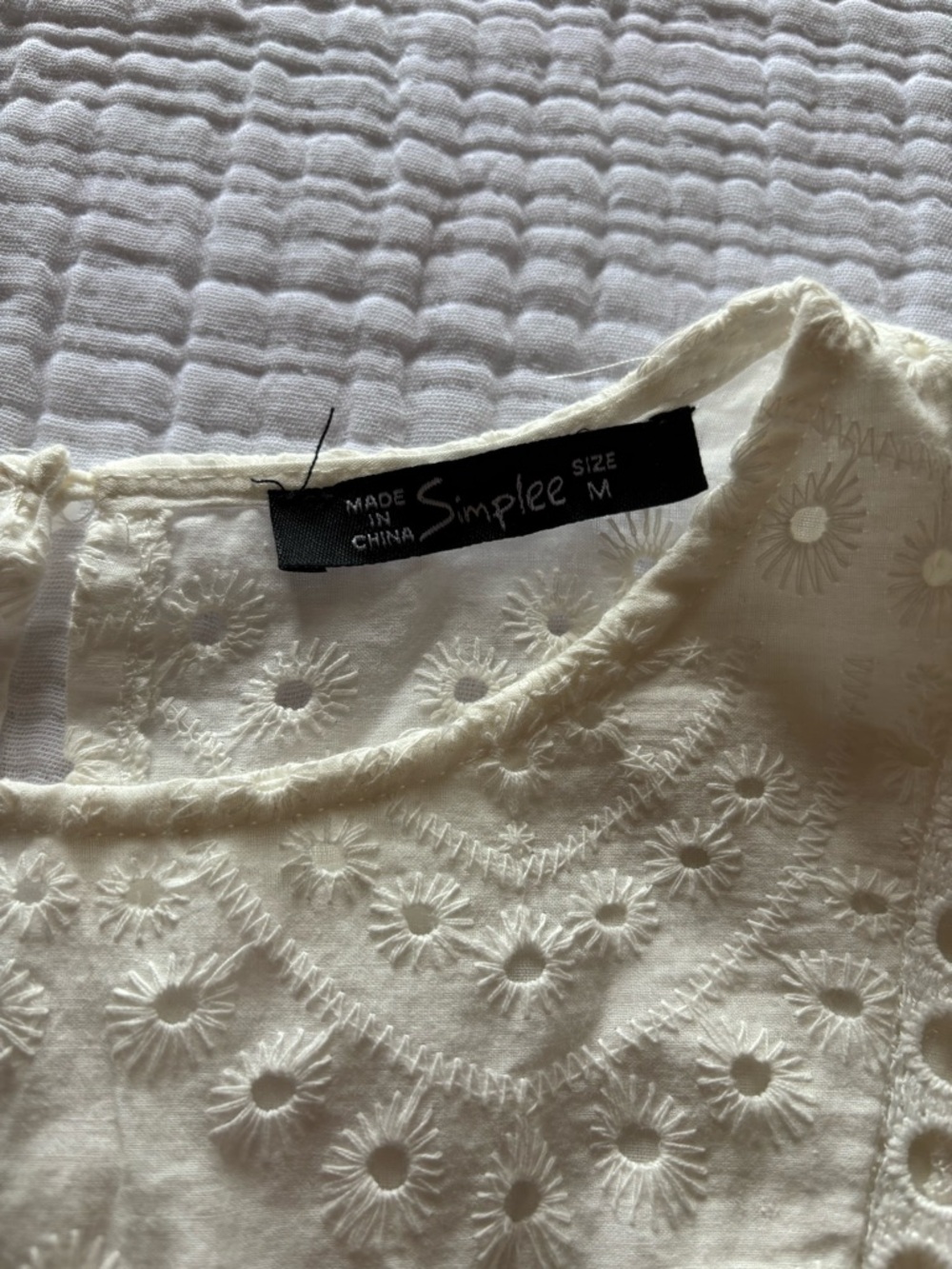 Romantic White Eyelet Ruffle Blouse - Picture 2 of 7